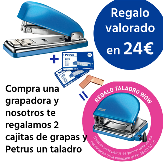 Grapadora Metálica De Oficina Mod. 226 Wow De Petrus Púrpura