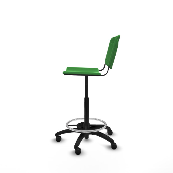Taburete Robledo giratorio plástico verde sin brazos base poliamida ruedas engomadas 50mm