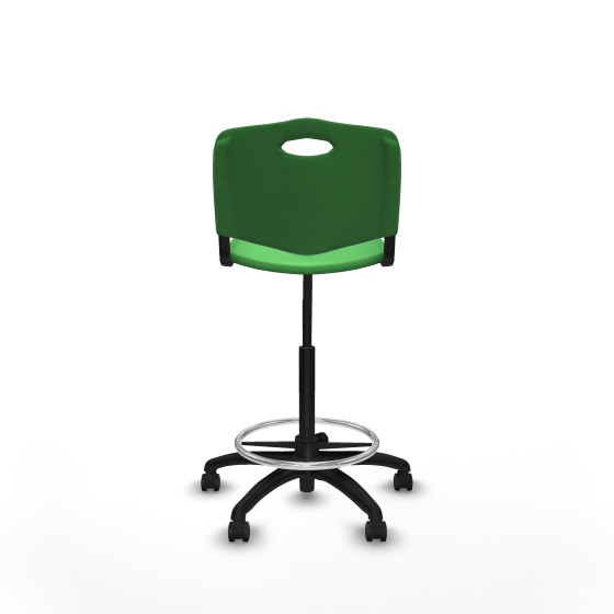 Taburete Robledo giratorio plástico verde sin brazos base poliamida ruedas engomadas 50mm
