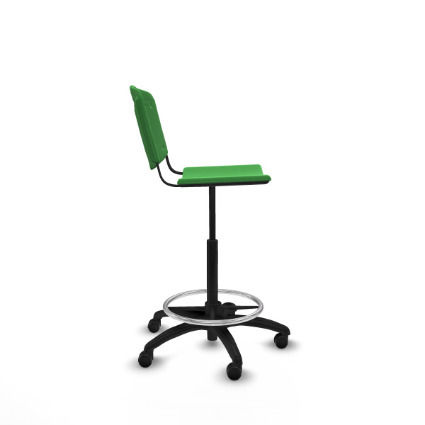 Taburete Robledo giratorio plástico verde sin brazos base poliamida ruedas engomadas 50mm