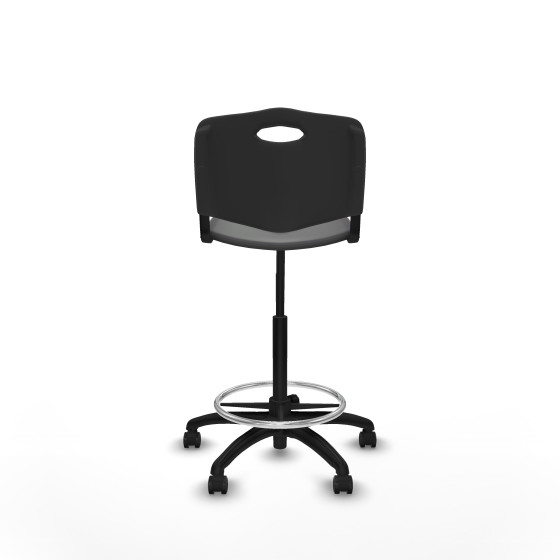 Taburete Robledo giratorio plástico negro sin brazos base poliamida ruedas autofrenantes 50mm