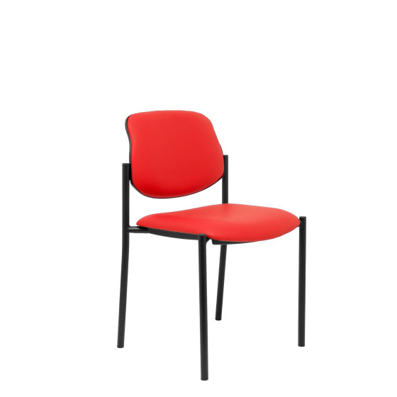 Silla fija Styl similpiel rojo chasis negro