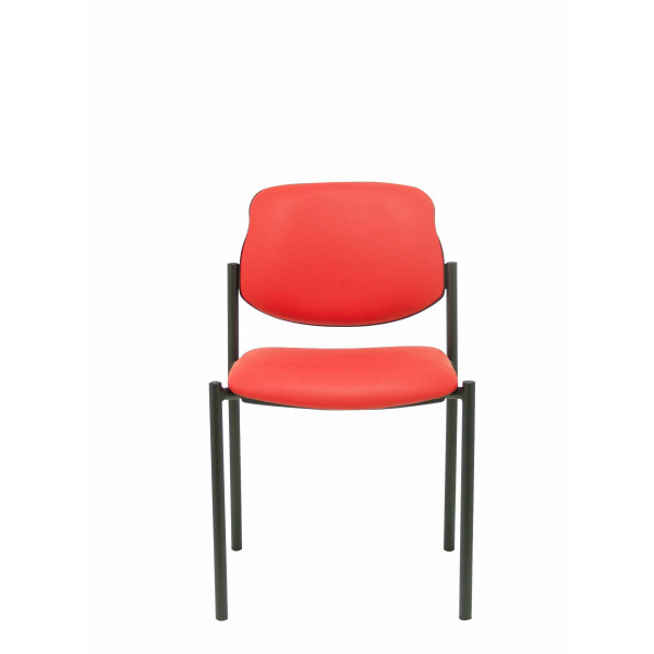 Silla fija Styl similpiel rojo chasis negro