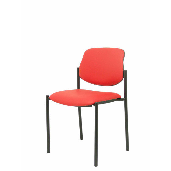 Silla fija Styl similpiel rojo chasis negro