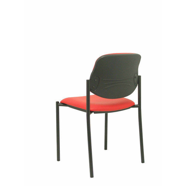 Silla fija Styl similpiel rojo chasis negro