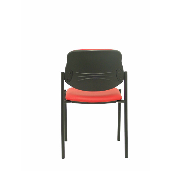 Silla fija Styl similpiel rojo chasis negro