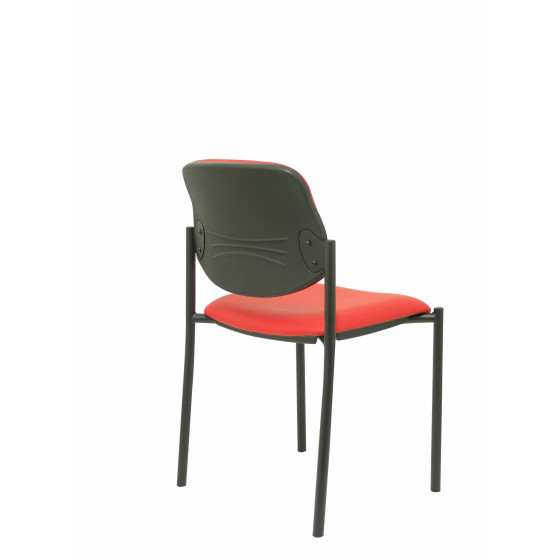 Silla fija Styl similpiel rojo chasis negro