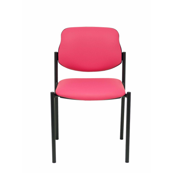 Silla fija Styl similpiel rosa chasis negro