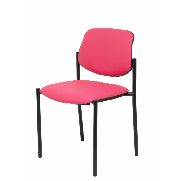 Silla fija Styl similpiel rosa chasis negro
