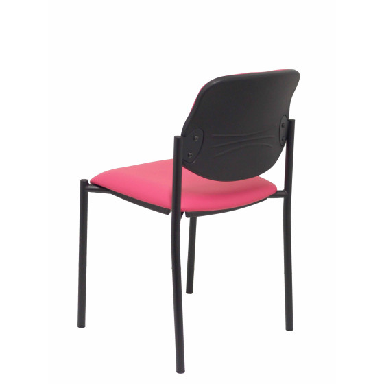 Silla fija Styl similpiel rosa chasis negro