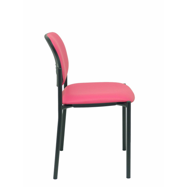 Silla fija Styl similpiel rosa chasis negro