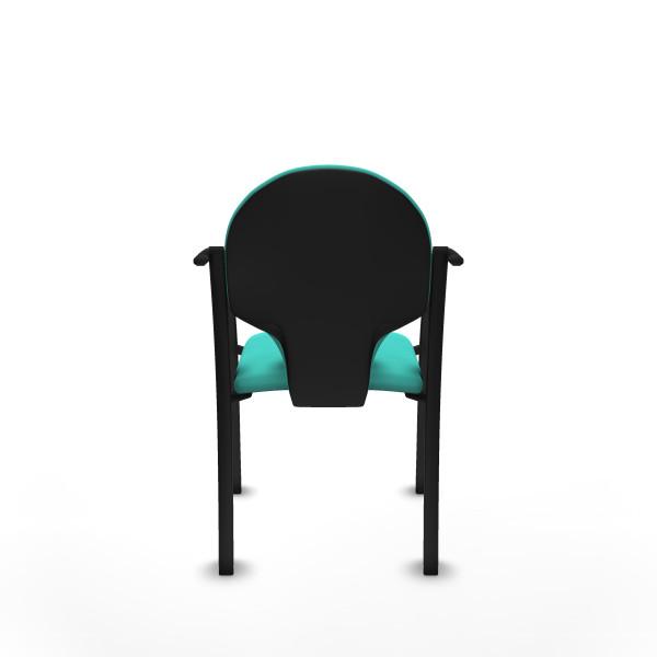 Pack 1 silla Hellín chasis 4 patas negro similpiel turquesa