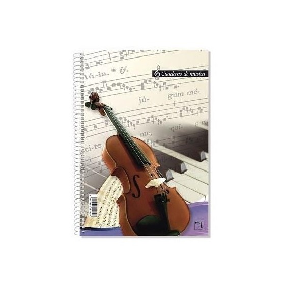 Cuaderno Música PACSA Folio 16 Pentagramas x20 Hojas
