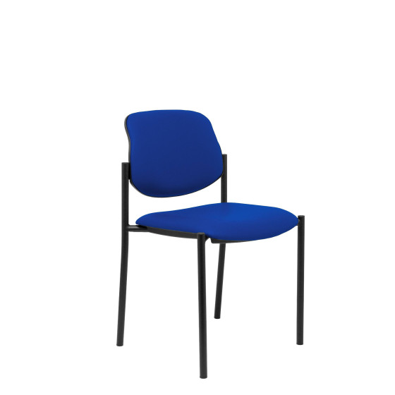 Silla fija Styl similpiel azul chasis negro