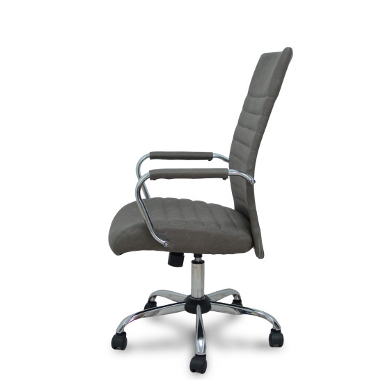 Sillón Opti527CR cromada basculante similpiel gris base cromada