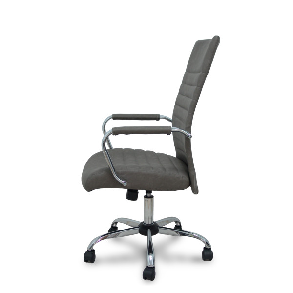 Sillón Opti527CR cromada basculante similpiel gris base cromada