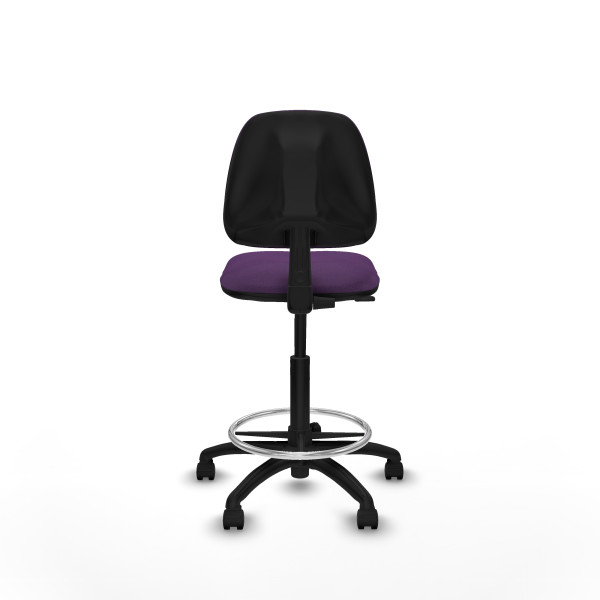 Taburete Isso CP bali morado sin brazos base poliamida ruedas nailon 50mm