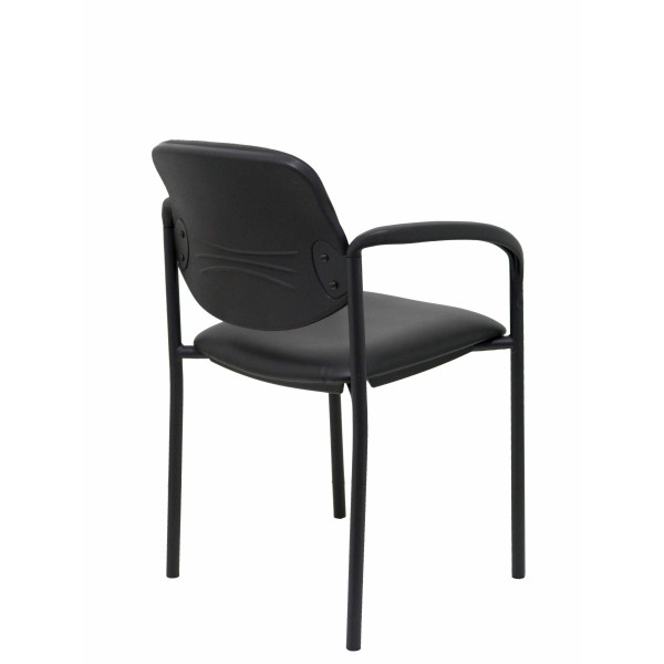 Silla fija Styl similpiel negro chasis negro con brazos