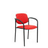 Silla fija Styl similpiel rojo chasis negro con brazos