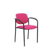 Silla fija Styl similpiel rosa chasis negro con brazos