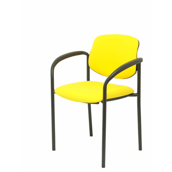 Silla fija Styl bali amarillo chasis negro con brazos