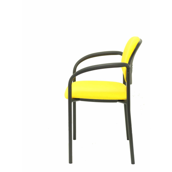 Silla fija Styl bali amarillo chasis negro con brazos