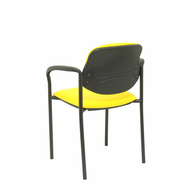 Silla fija Styl bali amarillo chasis negro con brazos