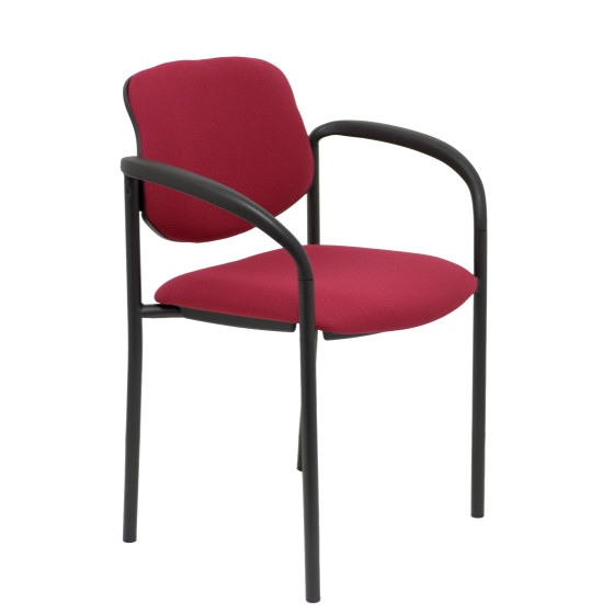 Silla fija Styl bali granate chasis negro con brazos