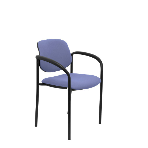 Silla fija Styl bali azul claro chasis negro con brazos