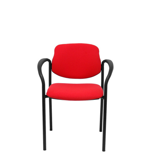 Silla fija Styl bali rojo chasis negro con brazos