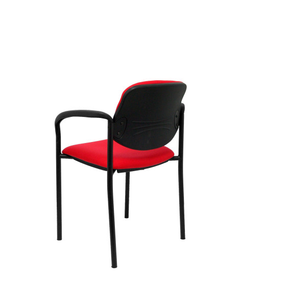 Silla fija Styl bali rojo chasis negro con brazos