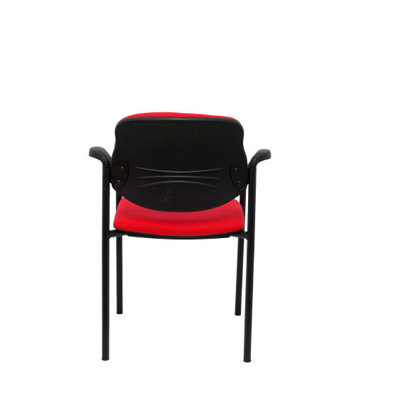 Silla fija Styl bali rojo chasis negro con brazos