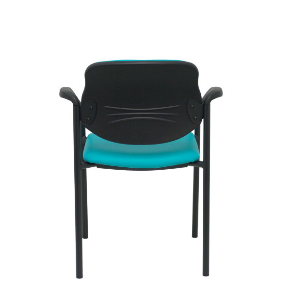 Silla fija Styl similpiel verde chasis negro con brazos