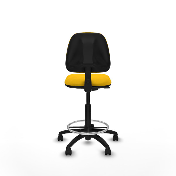 Taburete Isso CP bali amarillo sin brazos base poliamida ruedas nailon 50mm