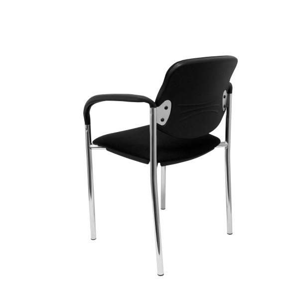 Silla fija Styl bali negro chasis cromo con brazos