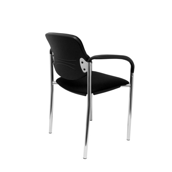 Silla fija Styl bali negro chasis cromo con brazos