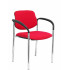 Silla fija Styl bali rojo chasis cromo con brazos