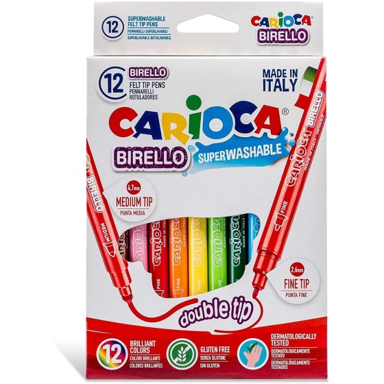 Rotuladores CARIOCA Birello Doble Punta Caja x12 Colores