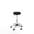 Tolosa giratorio similpiel negro base cromada ruedas engomadas 50mm aro cromado