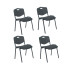 Pack 4 sillas Iso Mix respaldo negro asiento aran negro
