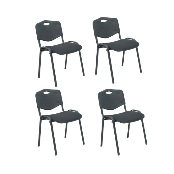Pack 4 sillas Iso Mix respaldo negro asiento aran negro