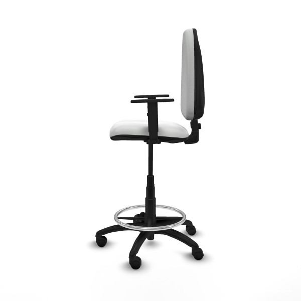 Taburete Aýna CP bali blanco brazos 1D base poliamida ruedas nailon 50mm
