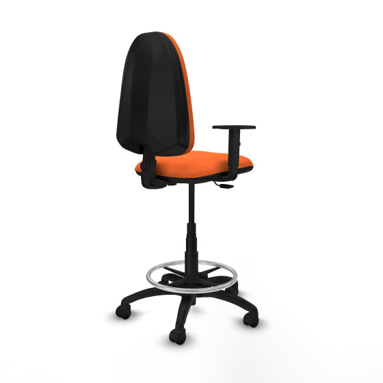 Taburete Aýna CP bali naranja brazos 1D base poliamida ruedas nailon 50mm