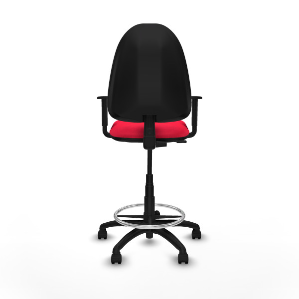 Taburete Aýna CP bali rojo brazos 1D base poliamida ruedas nailon 50mm