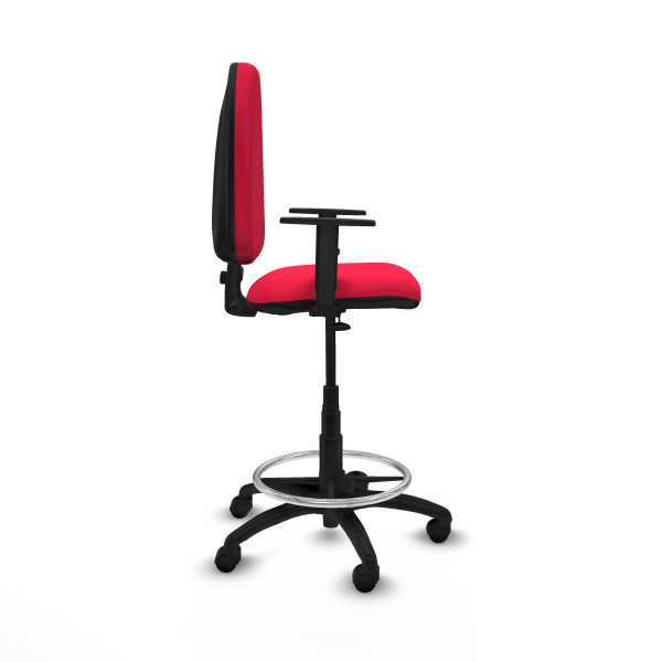 Taburete Aýna CP bali rojo brazos 1D base poliamida ruedas nailon 50mm