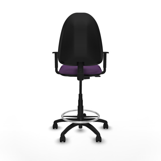 Taburete Aýna CP bali morado brazos 1D base poliamida ruedas nailon 50mm