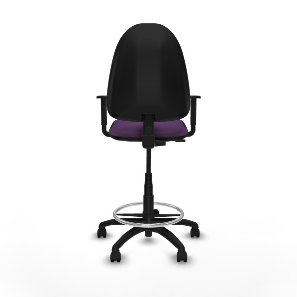 Taburete Aýna CP bali morado brazos 1D base poliamida ruedas nailon 50mm