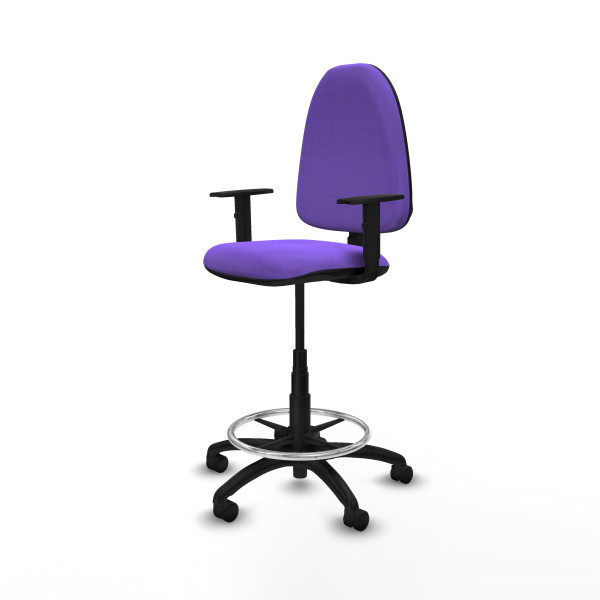 Taburete Aýna CP bali lila brazos 1D base poliamida ruedas nailon 50mm