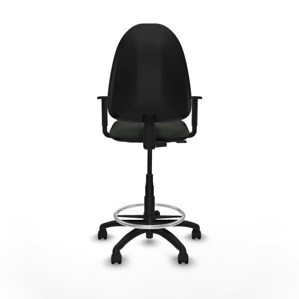 Taburete Aýna CP bali negro brazos 1D base poliamida ruedas nailon 50mm