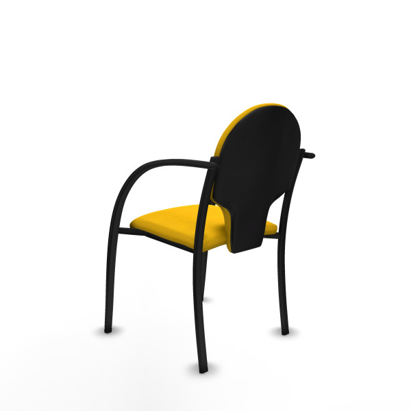 Pack 2 sillas Hellín chasis 4 patas negro bali amarillo